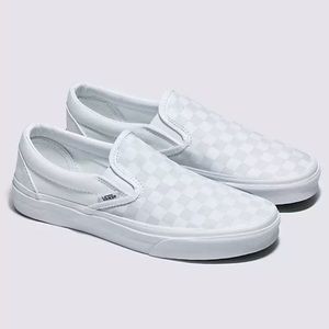 Women’s White Checkered Vans